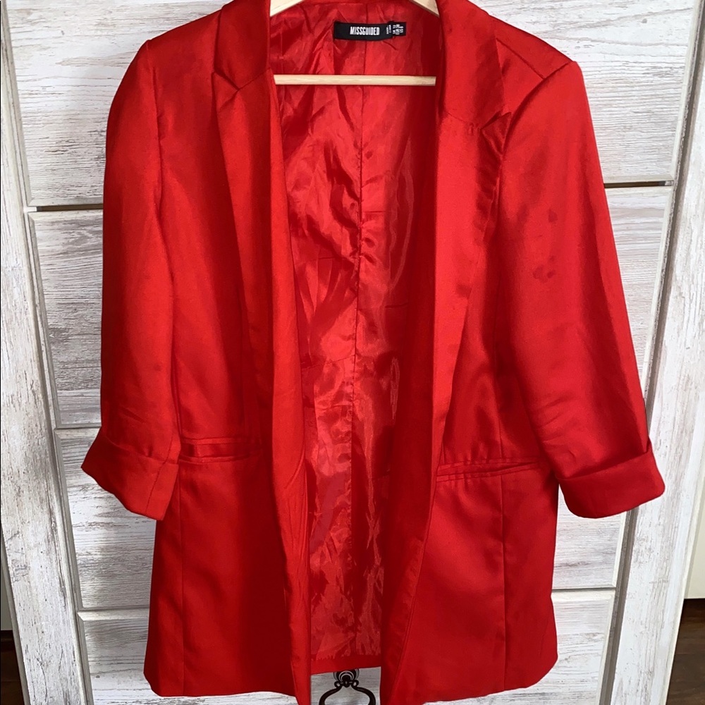 Red Missguided blazer
